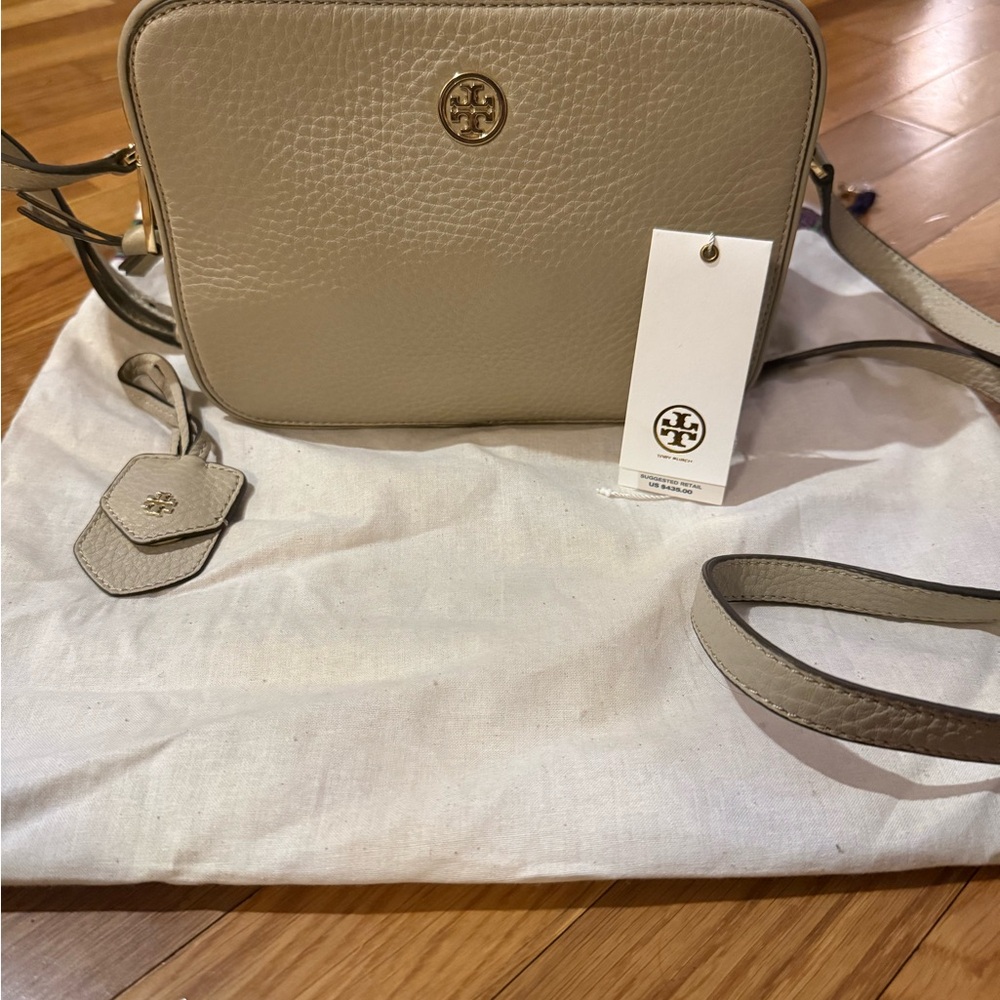 Tory Burch Cream Leather Crossbody Bag